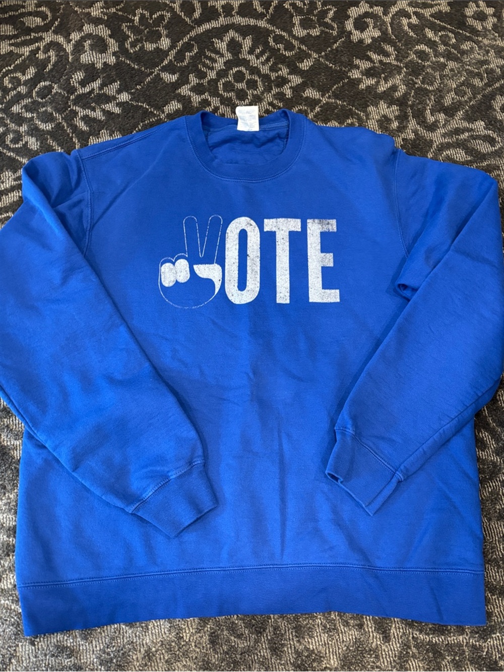 Port and Company Royal Blue 'VOTE' Graphic Crewneck